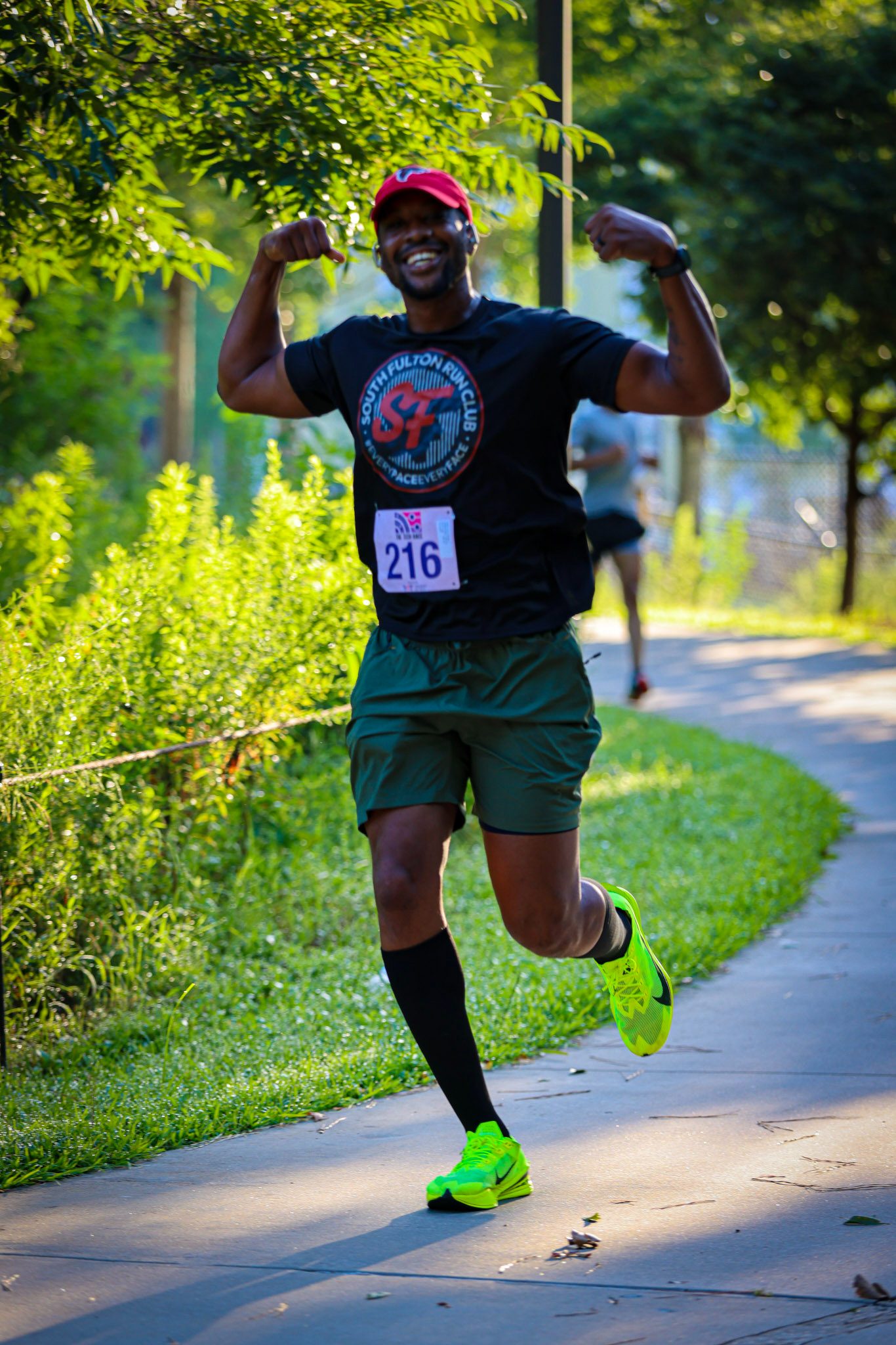 Runner celebrating at The Tech Race